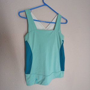 SALOMAN Women’s Breathable Side Mesh Athletic Running Tank Top Teal Blue Small